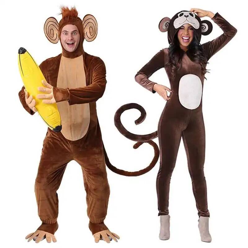 Anime Cosplay Jumpsuit - New Brown Monkey Onesie Pajamas Animal