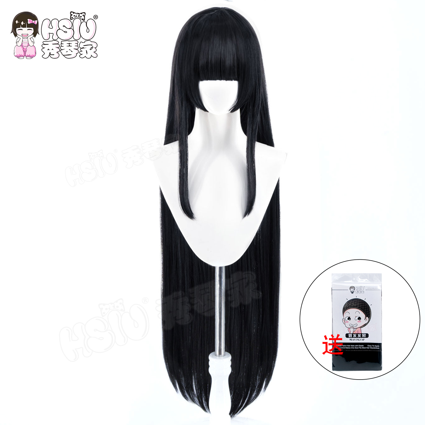 Kaguya Houraisan Cosplay Wig H - Anime Cosplay Long Black Hair 评论和价格