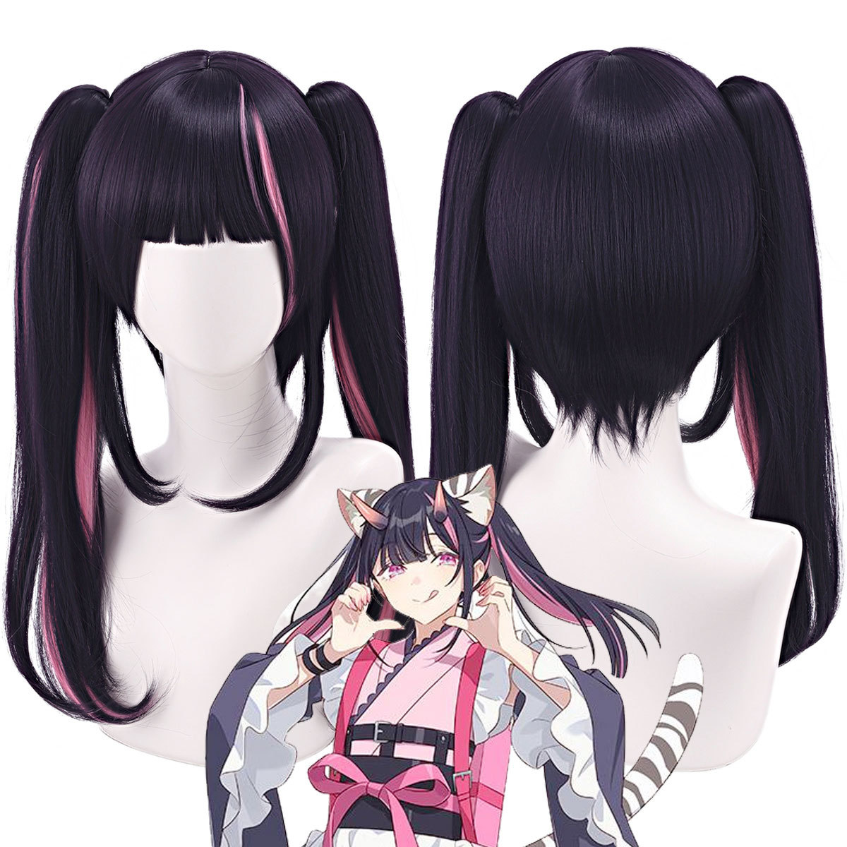Komazawa Noi Cosplay Wig Chron - Anime Cosplay Long Black Hair 评论和价格