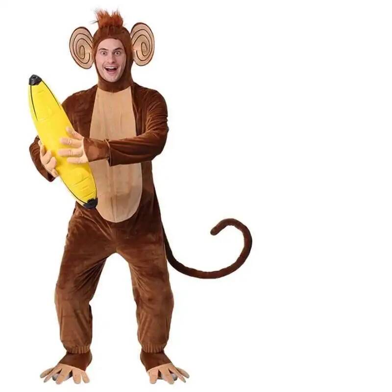 New Brown Monkey Onesie Pajama - Anime Cosplay Jumpsuit 评论和价格