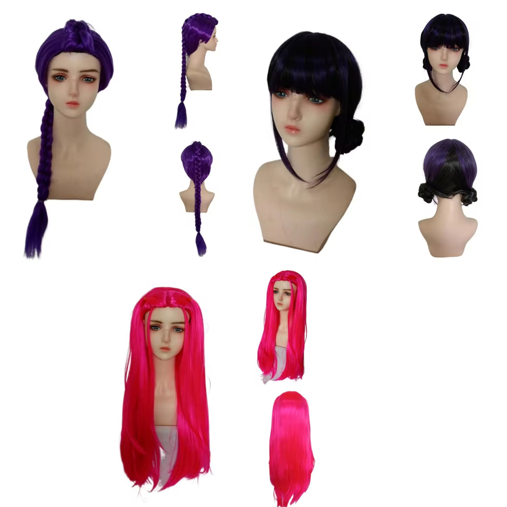 Anime Long Purple Braiding Hai - Anime Cosplay Long Black Hair 评论和价格