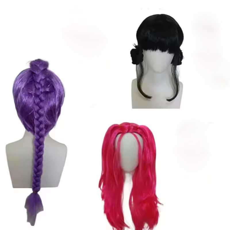 Anime Long Purple Braiding Hai - Anime Cosplay Long Black Hair 评论和价格