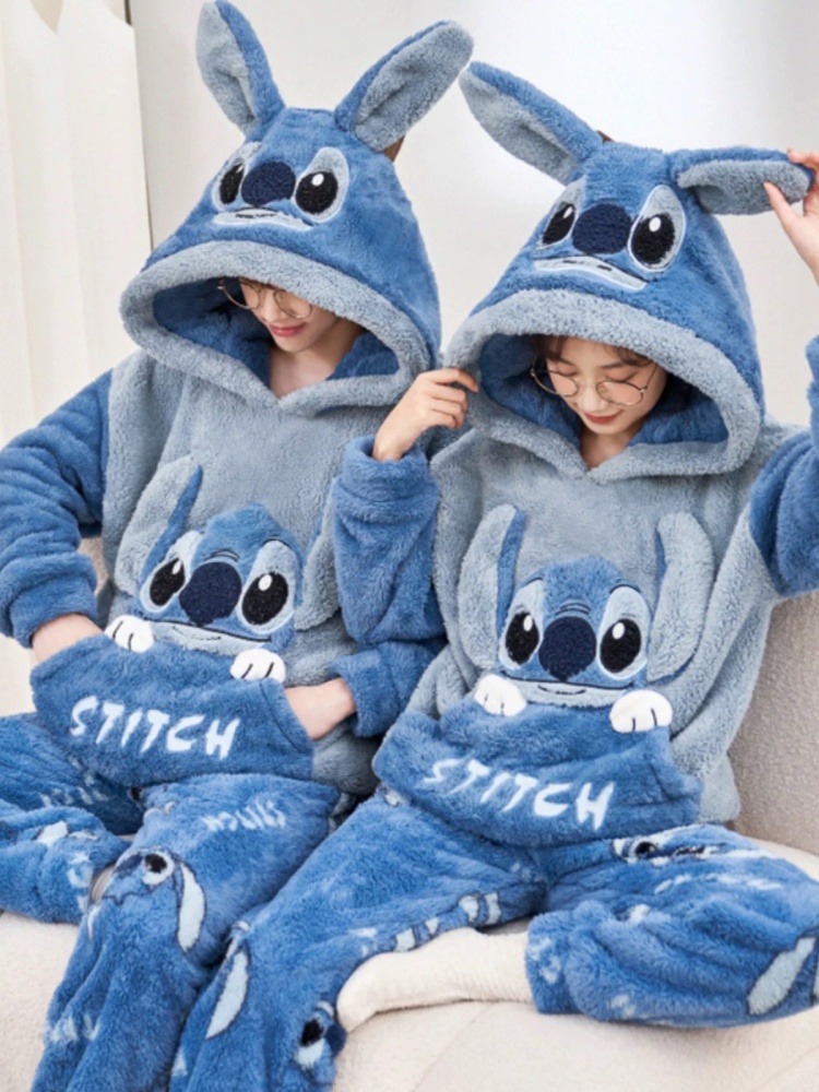 Anime Stitch Winter Pajamas Ca - Anime Cosplay Thick 评论和价格