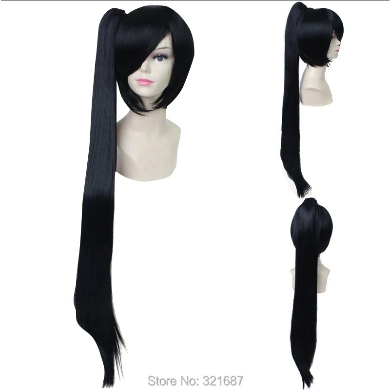 ccutoo Black Long Straight Syn - Anime Cosplay Long Black Hair 评论和价格