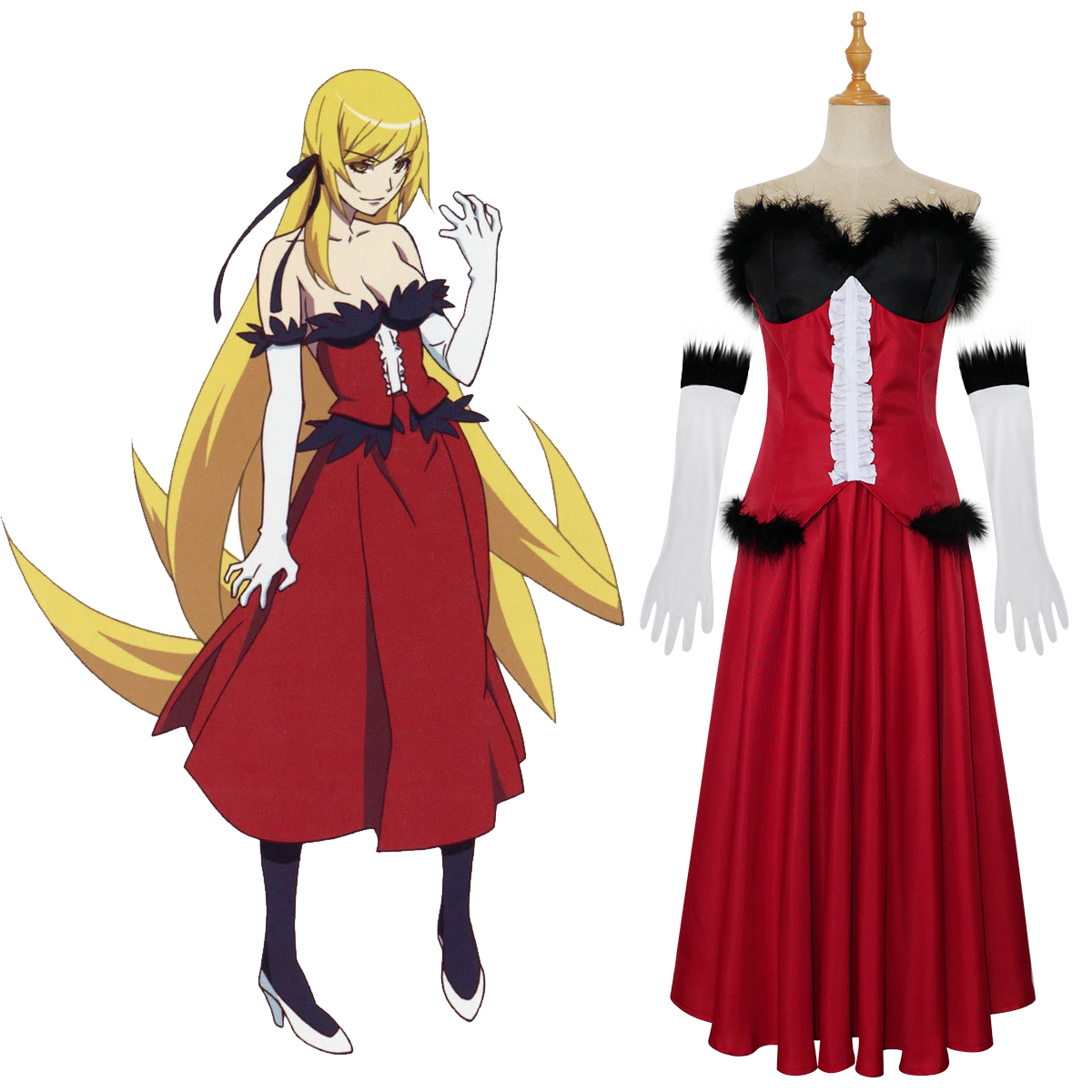 Bakemonogatari Shinobu Oshino  - Anime Cosplay Kiss 评论和价格